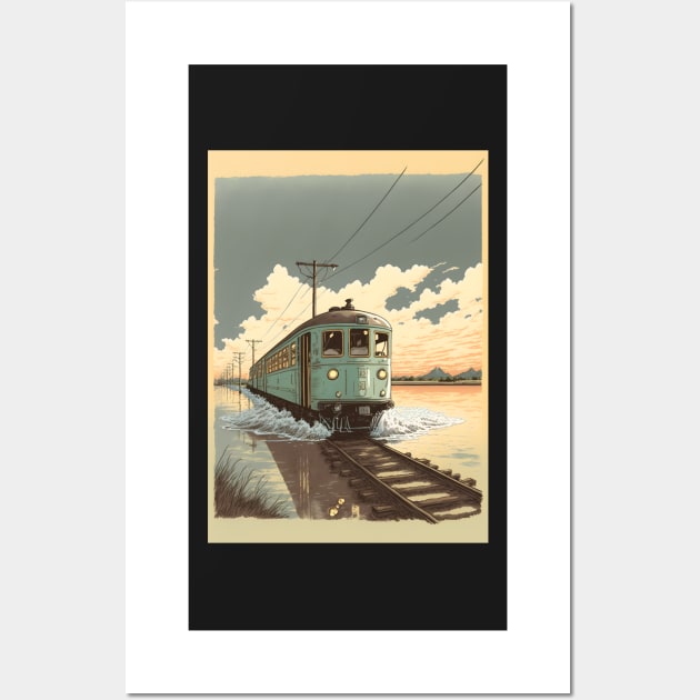 Retro Anime Style Old Japanese Train Wall Art by KaPrints